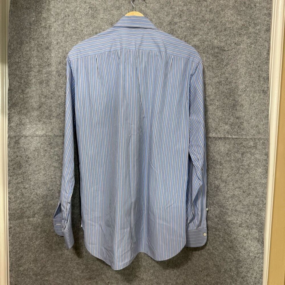 Ermenegildo Zegna dress stripped blue shirt 39/15 1/2 regular fit - Picture 8 of 10